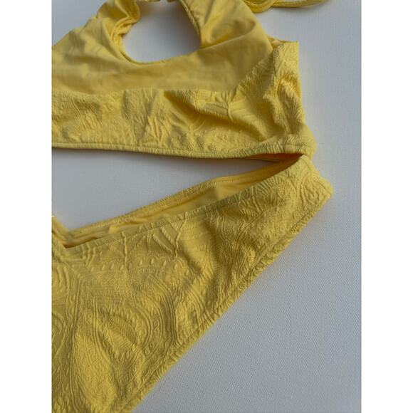 JMP The Label Yellow Textured Halter Bikini Set - XL NWT - Picture 6 of 7